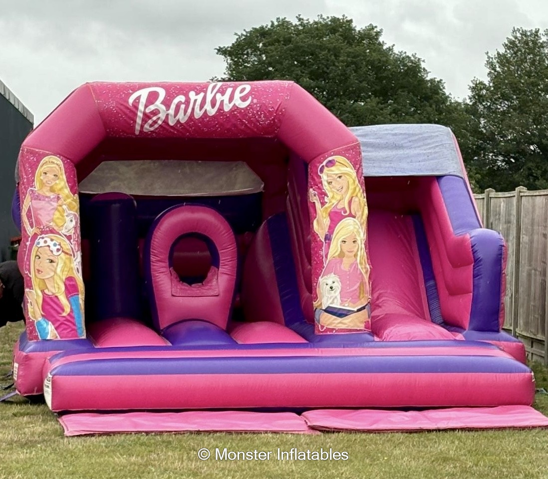 Barbie Bounce, Climb & Slide Bouncy Castle (Pink 15 x 17) - Bouncy ...