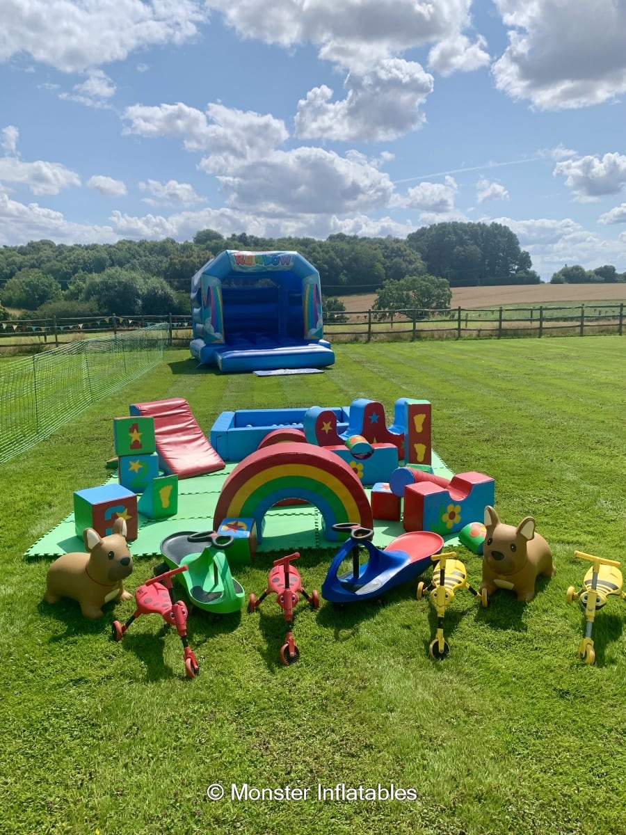 Rainbow Soft Play Deluxe Bouncy Castle Soft Play Hire in